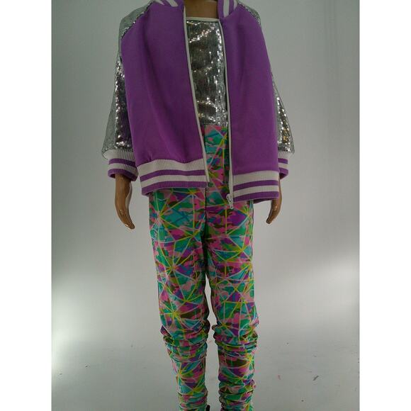 Dance Costume Medium Child Purple Weissman 9311 Hip Hop  Sequin Unitard - Picture 1 of 3